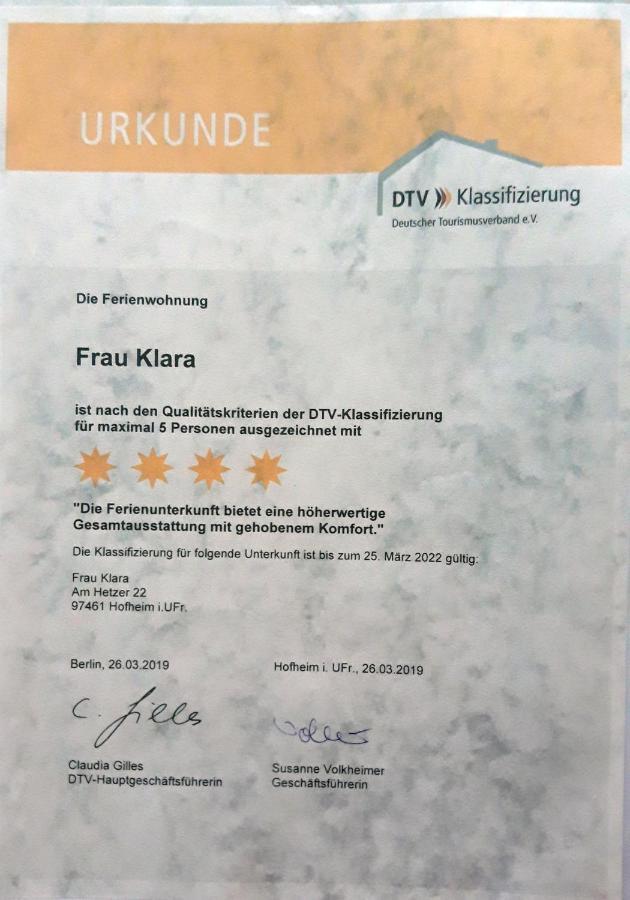 Ferienwohnung Frau Klara Hofheim in Unterfranken Dış mekan fotoğraf